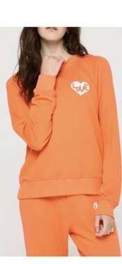 Spiritual Gangster Heart Forever Crew Sweatshirt Orange Size XS